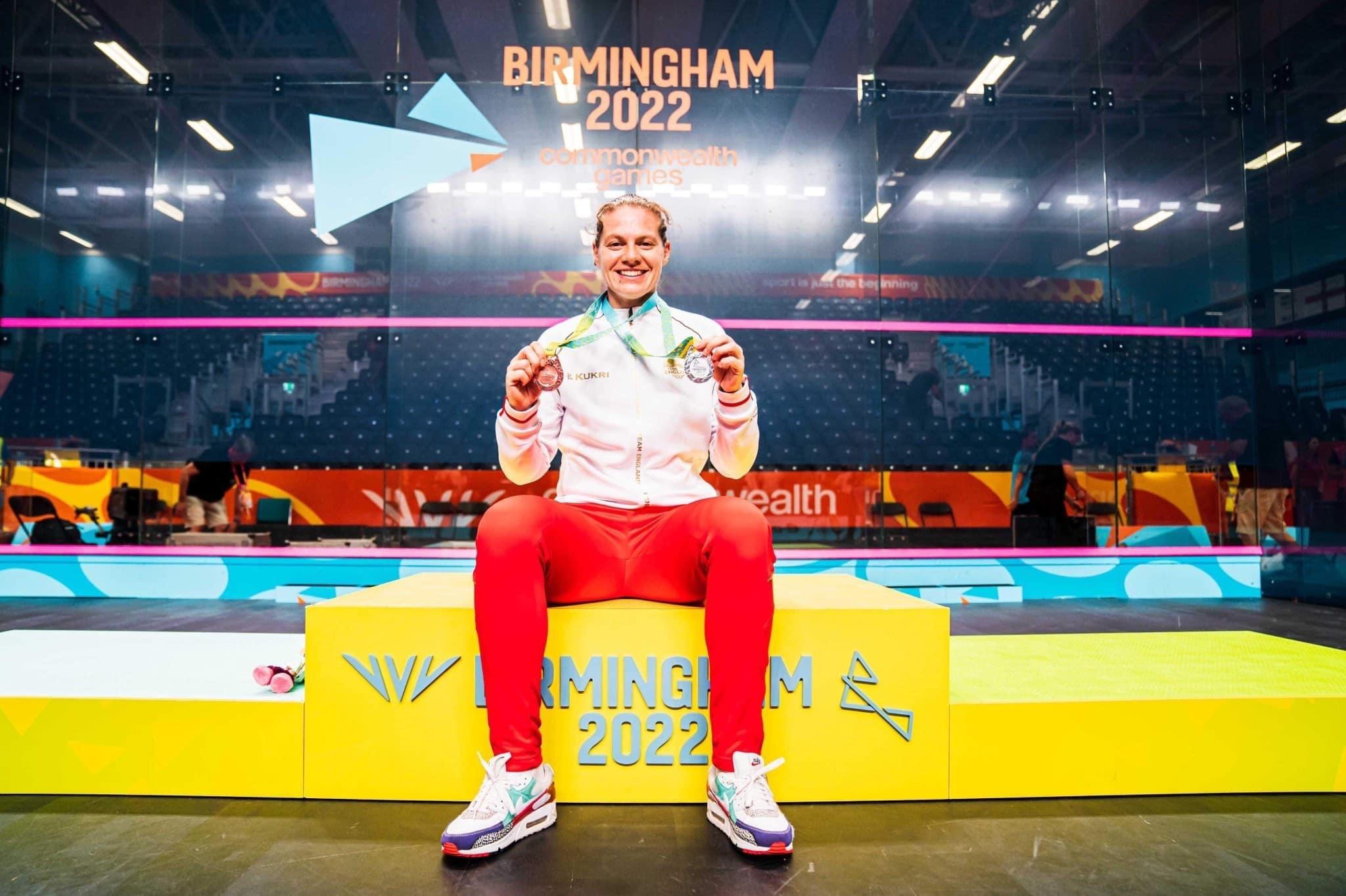 Commonwealth 2022 success by Aston & Fincher sponsored squash player, Sarah Jane Perry