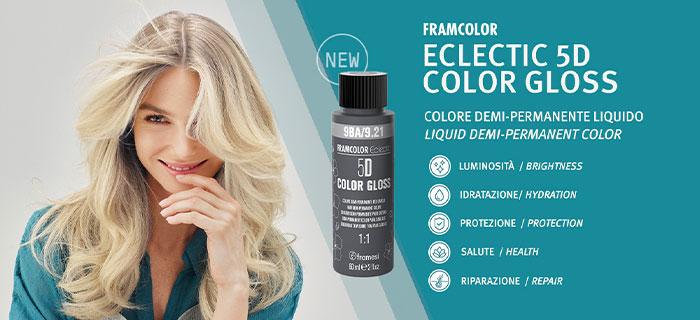 Achieve vibrant, radiant hair that shines from within with Framesi Framcolor Eclectic 5D Color Gloss Toners