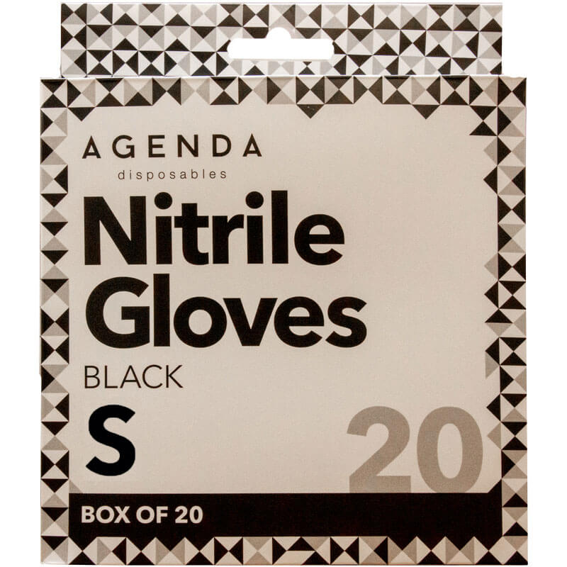 Agenda Nitrile Gloves Powder Free, Black (20)