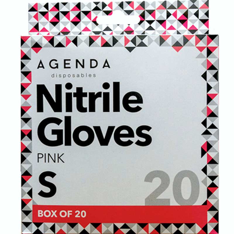 Agenda Nitrile Gloves Powder Free, Pink (20)