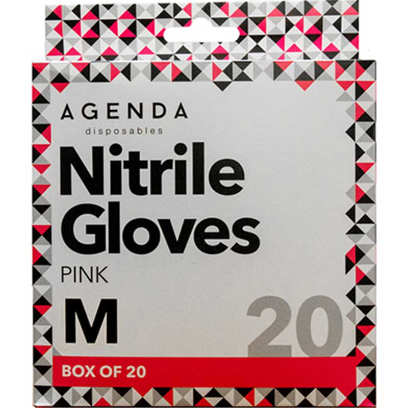 Agenda Nitrile Gloves Powder Free, Pink (20)