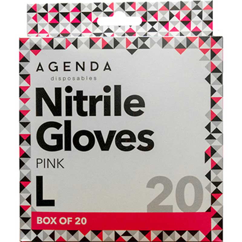 Agenda Nitrile Gloves Powder Free, Pink (20)