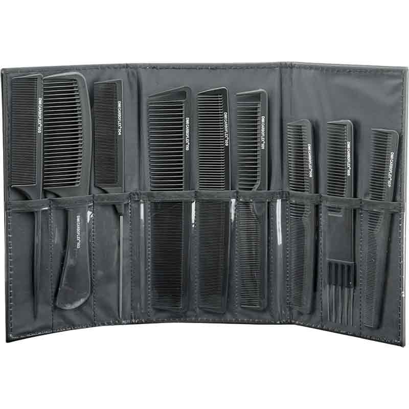DMI CarboFlex Carbon 9 Piece Black Comb Set
