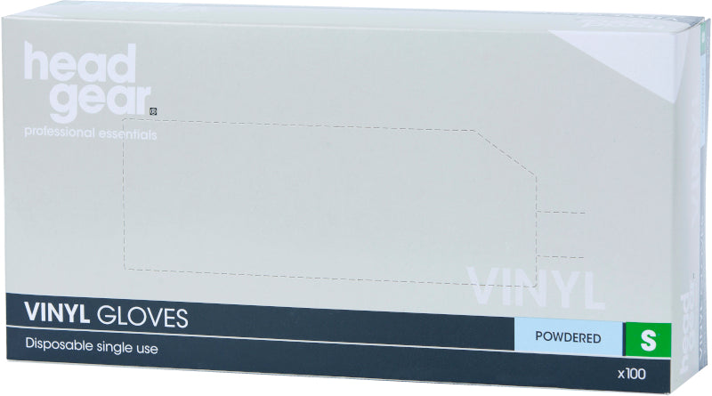 Head Gear Vinyl Gloves Powdered (100)