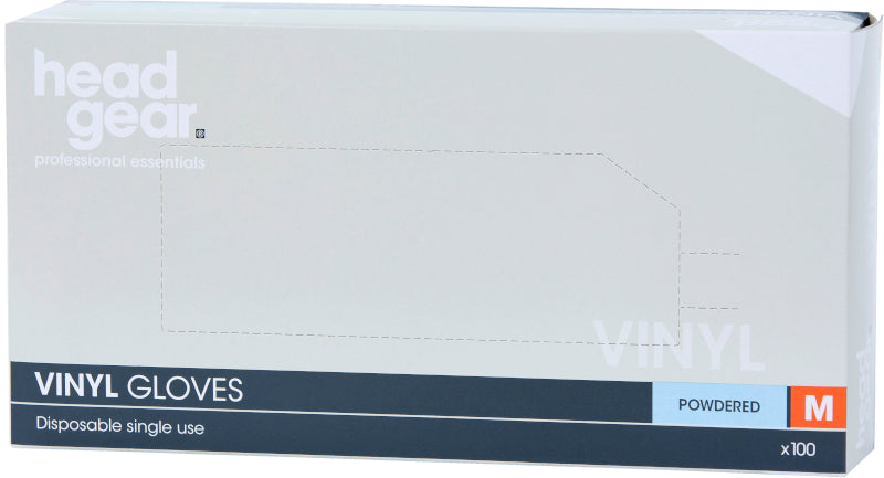 Head Gear Vinyl Gloves Powdered (100)
