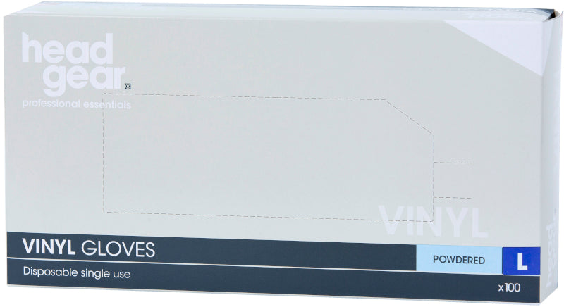 Head Gear Vinyl Gloves Powdered (100)