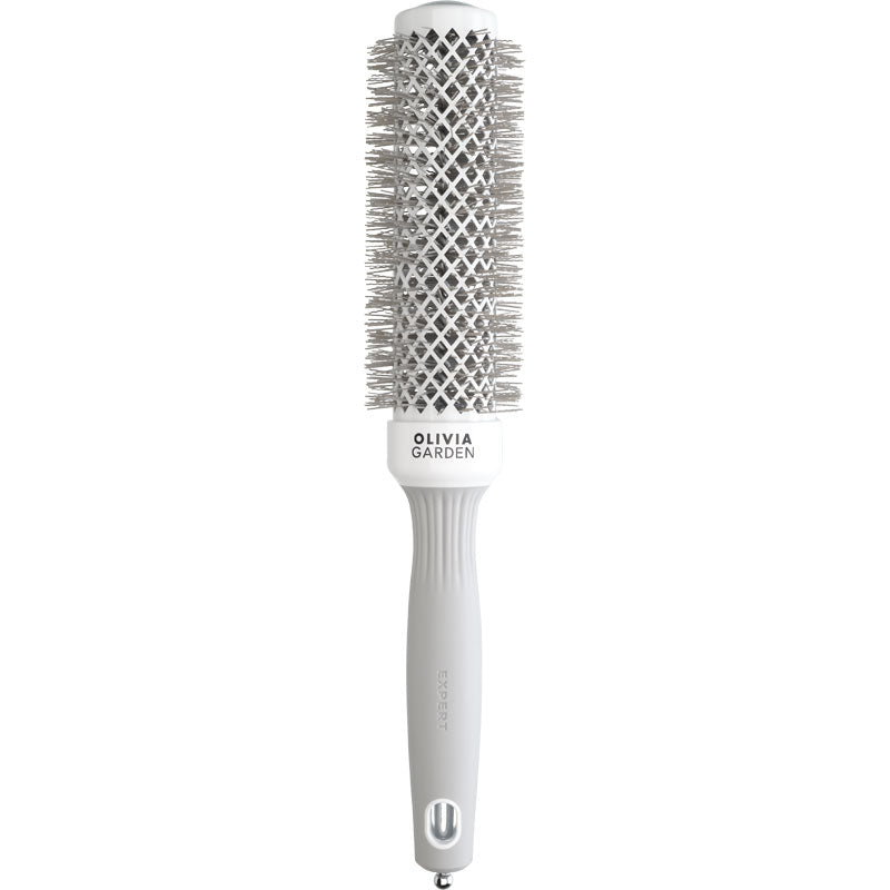 Olivia Garden Expert Blowout Speed Wavy Bristles White & Grey Hair Brush, 35mm