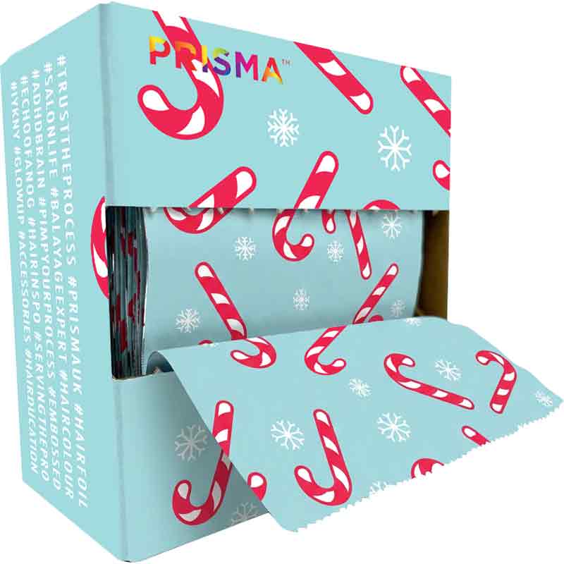 Prisma Pop Up Candy Cane Embossed Silver foil 120mm x 273mm