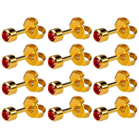 Caflon Gold Plated July Birthstone Regular Stud Earrings - Pack of 12
