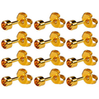 Caflon Gold Plated November Birthstone Regular Stud Earrings - Pack of 12