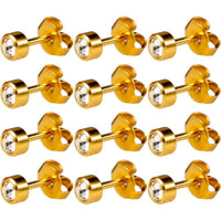Caflon Gold Plated April Birthstone Large Stud Earrings - Pack of 12
