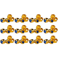Caflon Gold Plated September Birthstone Mini Stud Earrings - Pack of 12