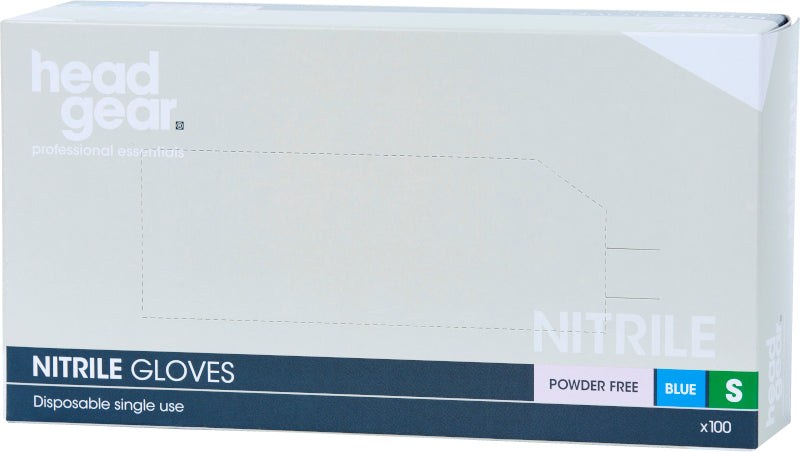 Head Gear Nitrile Gloves Powder Free, Blue (100)