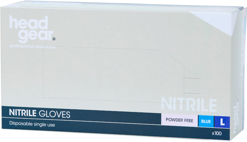 Head Gear Nitrile Gloves Powder Free, Blue (100)