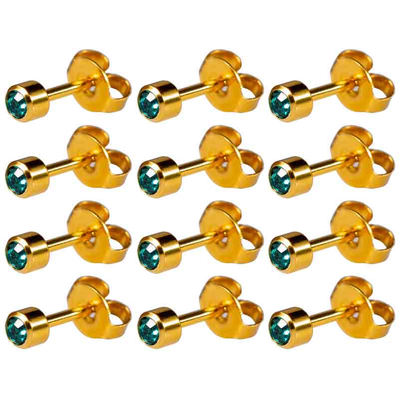 Caflon Gold Plated December Birthstone Regular Stud Earrings - Pack of 12