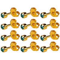Caflon Gold Plated December Birthstone Regular Stud Earrings - Pack of 12