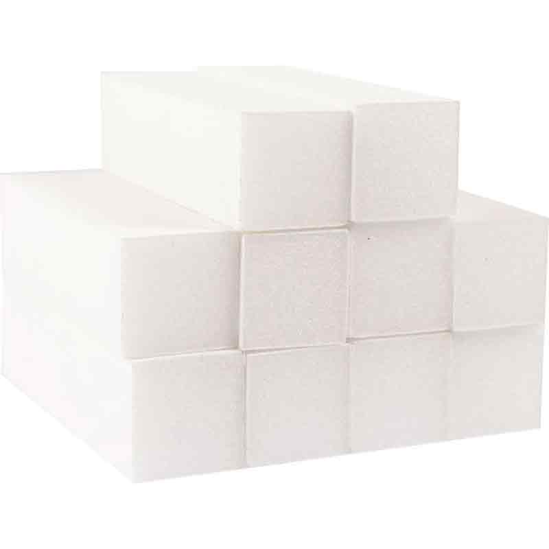 The Edge 4 Way Superior White Sanding Nail Blocks, 100/100 Grit - Pack of 10