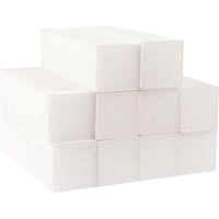 The Edge 4 Way Superior White Sanding Nail Blocks, 100/100 Grit - Pack of 10
