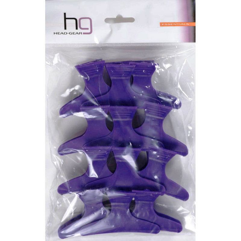 Head Gear Butterfly Clips, Purple (12)