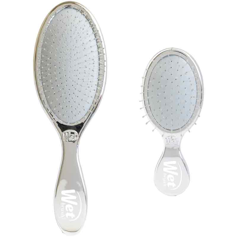 WetBrush Silver Original Detangler + Mini Detangler Limited Edition Gift Set