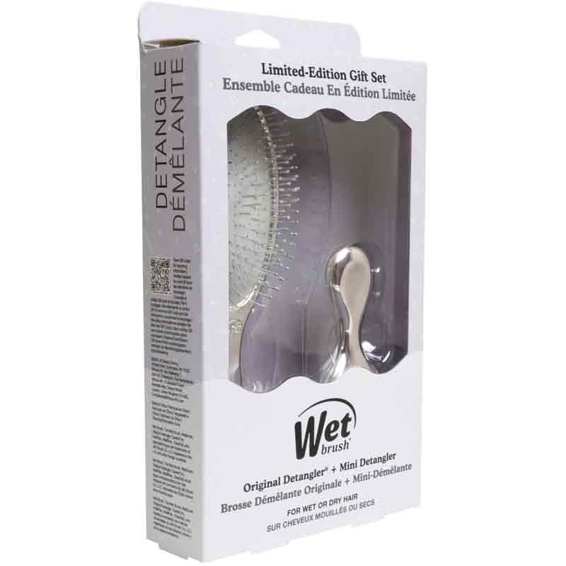 WetBrush Silver Original Detangler + Mini Detangler Limited Edition Gift Set