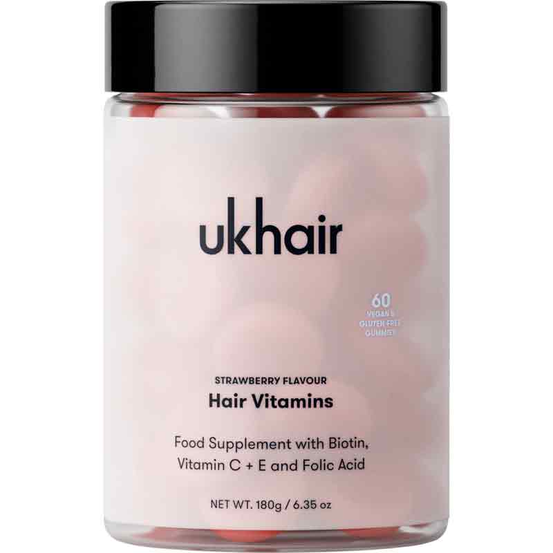UKHAIR Hair Vitamins Strawberry Flavour  - 60 Gummies