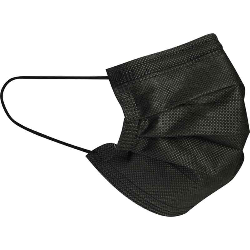 Face Masks, 3 Ply Non-woven Black (50)