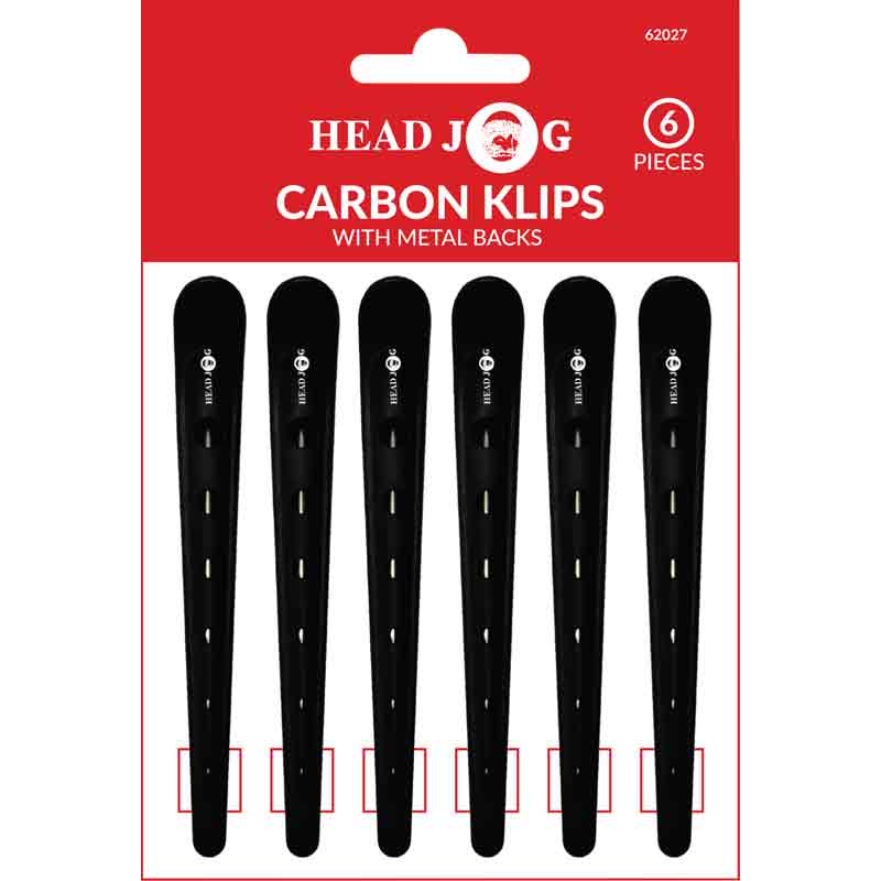 Head Jog Carbon Hair Clips - Pack of 6