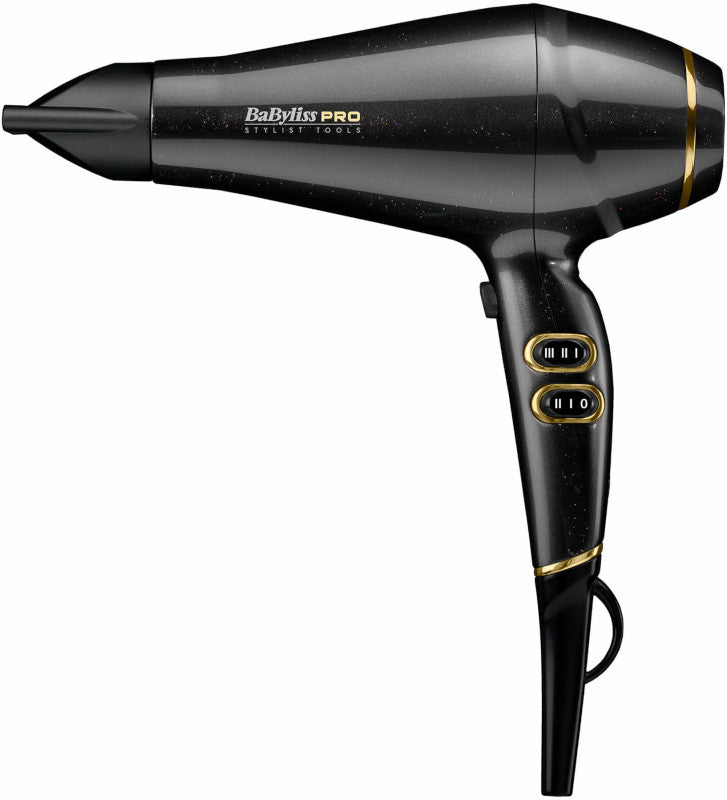 BaByliss Pro 2300 Keratin Lustre Hairdryer, Black Shimmer