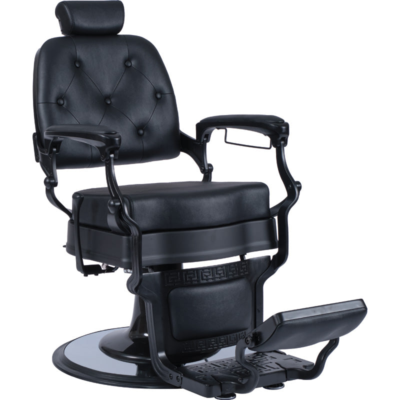 The Chester Barber Chair Black with Square Black Base