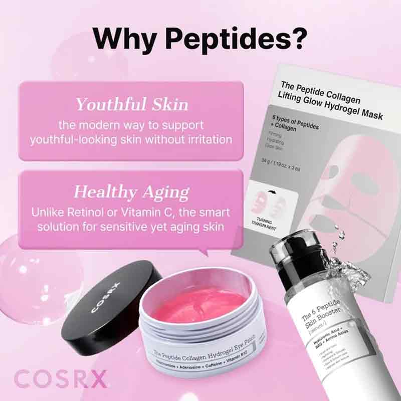 CosRx The Pink Peptide Collagen Hydrogel Eye Patches - Pack of 30