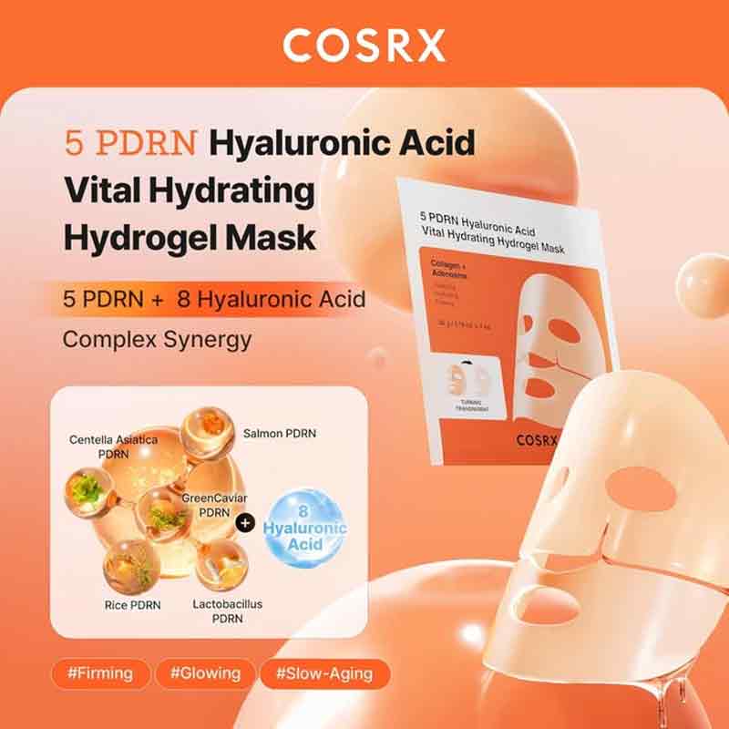 CosRx 5 PDRN Hyaluronic Acid Vital Hydrating Hydrogel Sheet Mask 34g