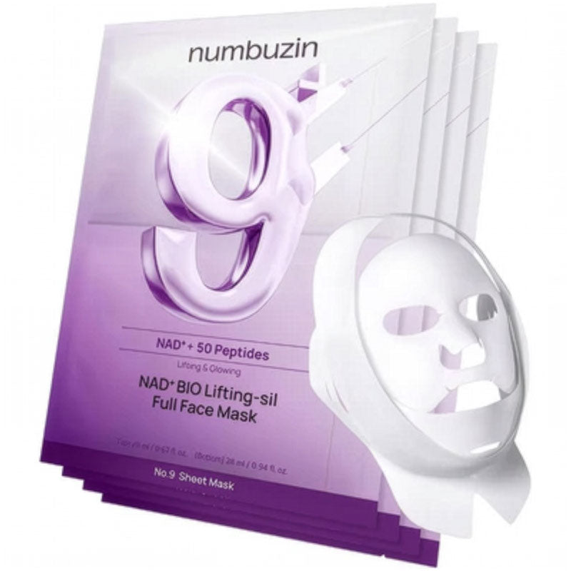 Numbuzin No. 9 NAD+ BIO Lifting-sil Full Face Sheet Mask - Pack Of 4