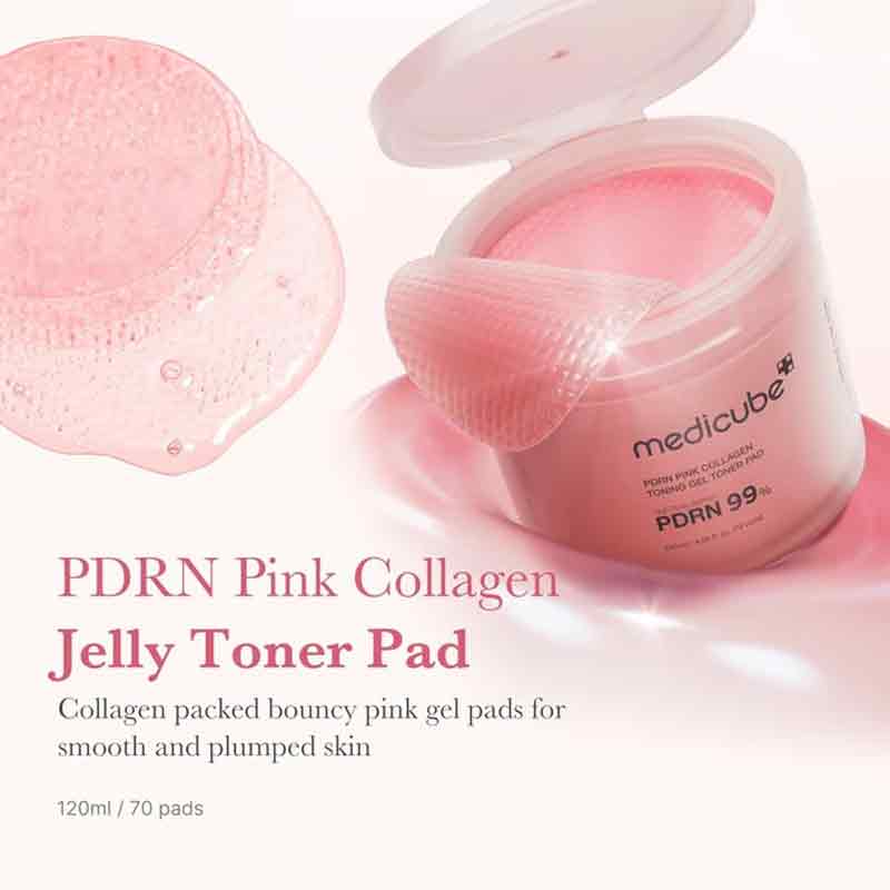 Medicube PDRN Pink Collagen Gel Toner Pads - Pack of 70