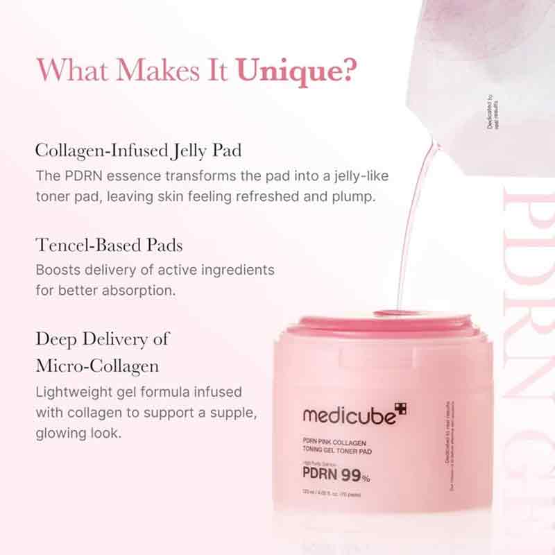 Medicube PDRN Pink Collagen Gel Toner Pads - Pack of 70