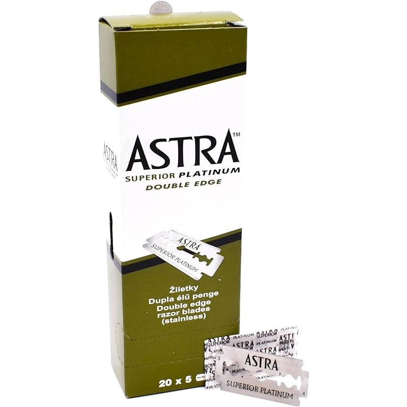 Astra Superior Platinum Double Edge Razor Blades - Pack of 100