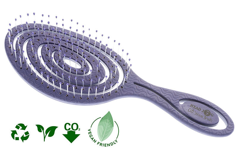 Head Jog Straw Vent Brush, Blueberry