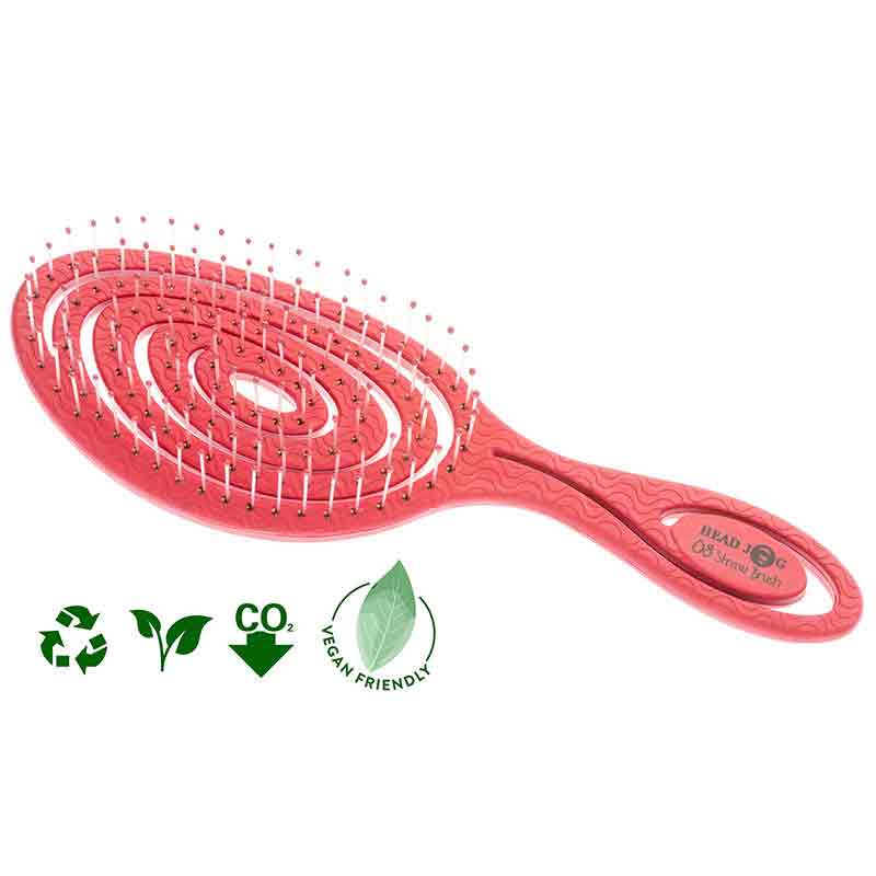 Head Jog Straw Vent Brush, Raspberry