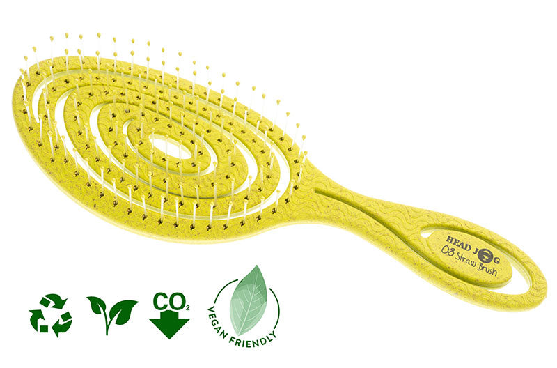 Head Jog Straw Vent Brush, Gooseberry