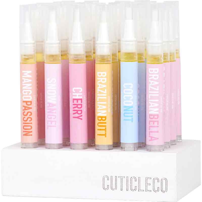 CuticleCo 24 Piece Cuticle Oil Pen 3ml Retail Set With Display Stand