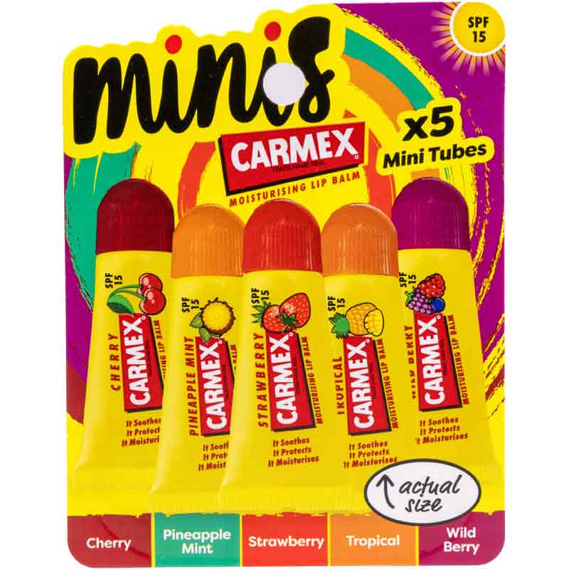 Carmex  Moisturising Mini Lip Balm Tubes 5g - Pack Of 5