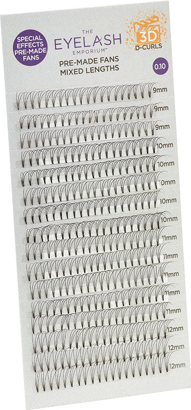 The Eyelash Emporium Special Effects Pre-Made Fan Lashes, D Curl