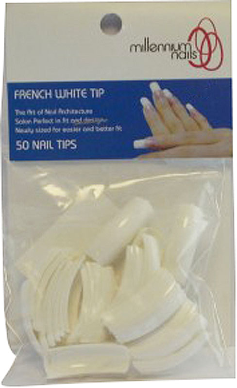 Millennium Nails French White Nail Tips - Pack of 50