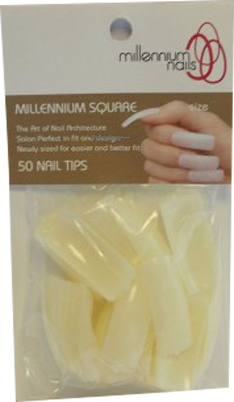 Millennium Nails Square Nail Tips - Pack of 50