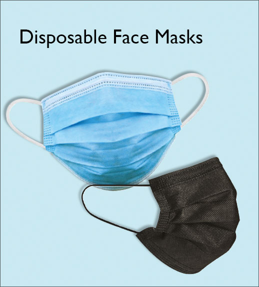 3 Ply Non-Woven Black Facemasks